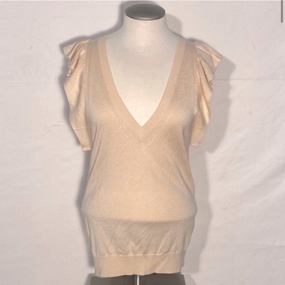 Club Monaco Silk Cashmere Blend Sleeveless V Neck Sweater - Picture 2 of 11